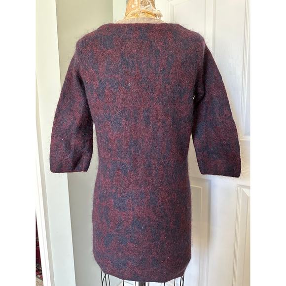 COS Knitted Mohair-Wool Blend Sweater Dress - XS dark burgundy black fuzzy tunic - Picture 4 of 14